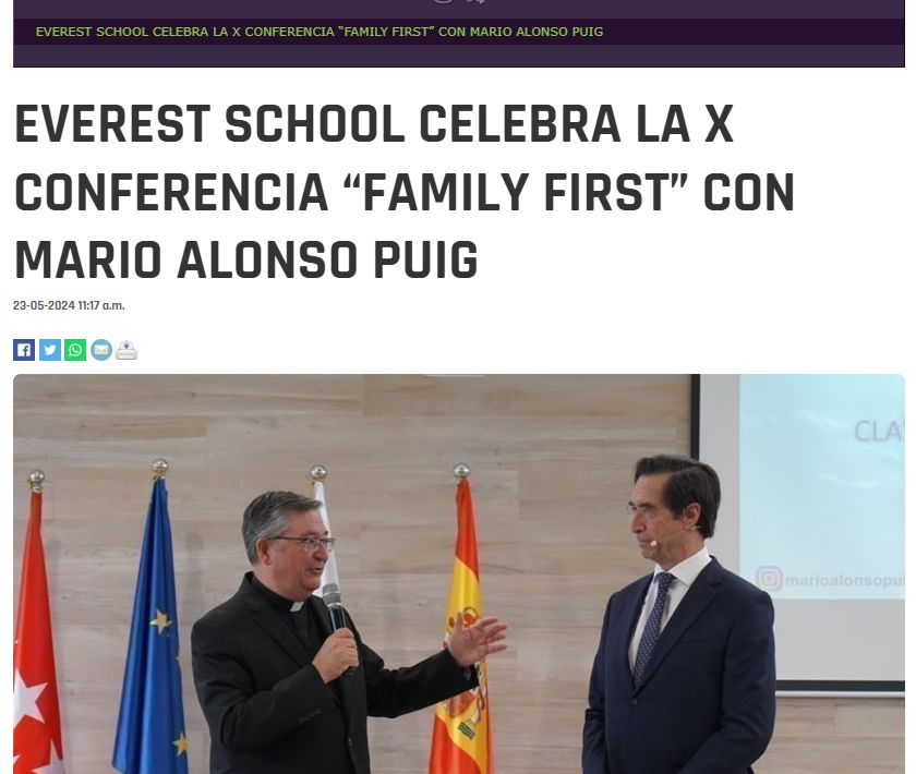 Everest School hosts the tenth Family First conference with Mario Alonso Puig